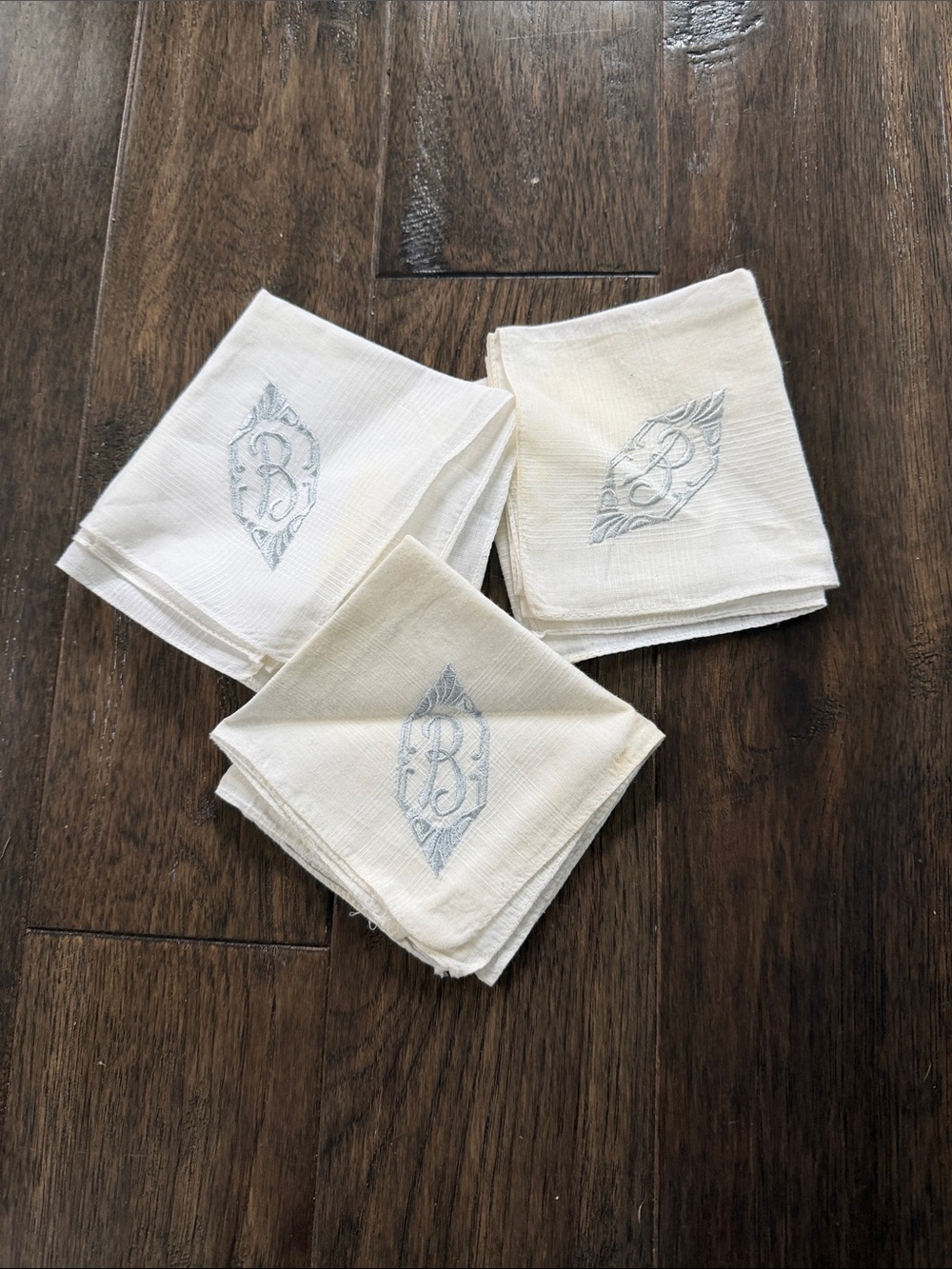 Classic White Monogram Cotton handkerchief - Set of 3